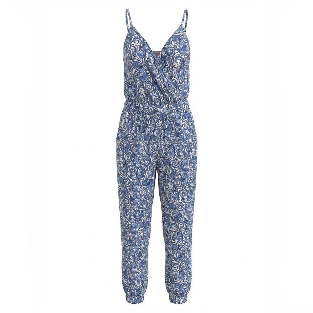 LILLY PULITZER WOMENS JUMPSUIT BLUE MULTICOLORED DESIGN SIZE XS
